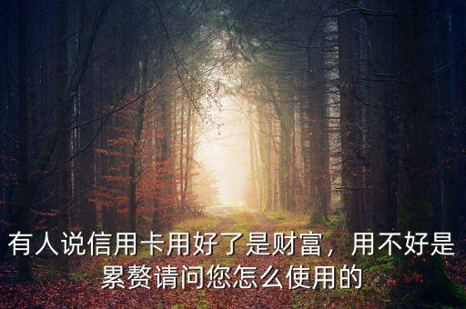 有人說信用卡用好了是財(cái)富，用不好是累贅請問您怎么使用的
