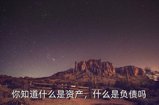 你知道什么是資產(chǎn)，什么是負債嗎