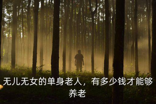 無兒無女的單身老人，有多少錢才能夠養(yǎng)老