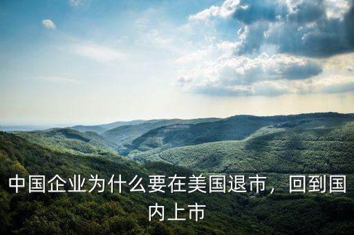 中國企業(yè)為什么要在美國退市，回到國內(nèi)上市