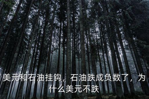 美元和石油掛鉤，石油跌成負數(shù)了，為什么美元不跌