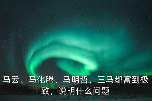 馬云、馬化騰、馬明哲，三馬都富到極致，說明什么問題