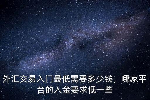 外匯交易入門最低需要多少錢，哪家平臺的入金要求低一些