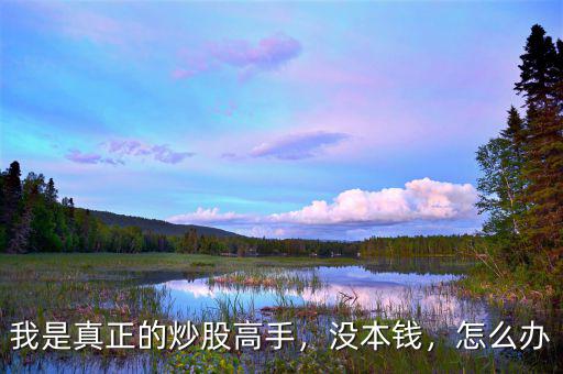 我是真正的炒股高手，沒本錢，怎么辦