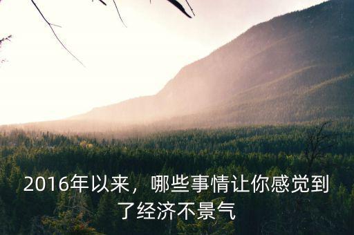 2016年以來(lái)，哪些事情讓你感覺(jué)到了經(jīng)濟(jì)不景氣