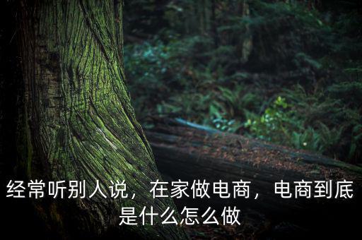 經(jīng)常聽(tīng)別人說(shuō)，在家做電商，電商到底是什么怎么做
