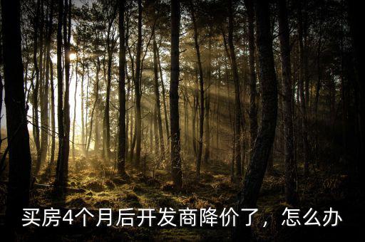 買房4個(gè)月后開發(fā)商降價(jià)了，怎么辦