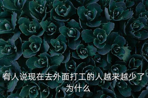 有人說現(xiàn)在去外面打工的人越來越少了，為什么
