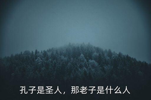 孔子是圣人，那老子是什么人