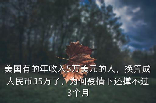 美國(guó)有的年收入5萬美元的人，換算成人民幣35萬了，為何疫情下還撐不過3個(gè)月