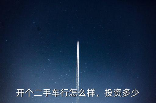 開個(gè)二手車行怎么樣，投資多少