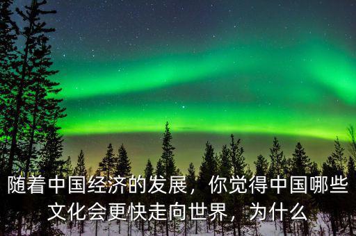 隨著中國經(jīng)濟(jì)的發(fā)展，你覺得中國哪些文化會更快走向世界，為什么