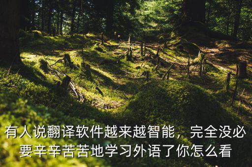 有人說翻譯軟件越來越智能，完全沒必要辛辛苦苦地學習外語了你怎么看
