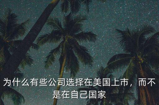為什么有些公司選擇在美國上市，而不是在自己國家