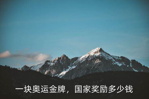 一塊奧運金牌，國家獎勵多少錢