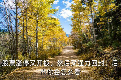 股票漲停又開板，然后又強(qiáng)力回封，后市你會(huì)怎么看