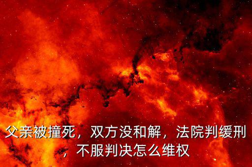 父親被撞死，雙方?jīng)]和解，法院判緩刑，不服判決怎么維權(quán)