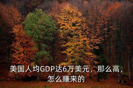 美國人均GDP達6萬美元，那么高，怎么賺來的