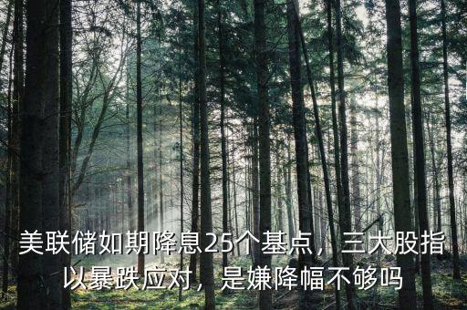 美聯(lián)儲如期降息25個基點，三大股指以暴跌應(yīng)對，是嫌降幅不夠嗎