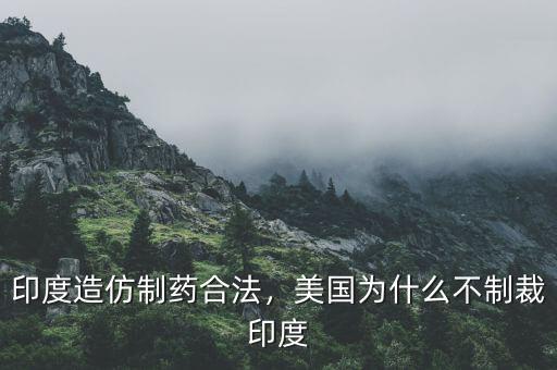 印度造仿制藥合法，美國為什么不制裁印度
