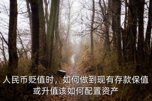 人民幣貶值時(shí)，如何做到現(xiàn)有存款保值或升值該如何配置資產(chǎn)