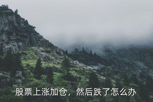 股票上漲加倉，然后跌了怎么辦