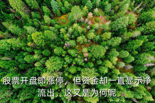 股票開(kāi)盤(pán)即漲停，但資金卻一直顯示凈流出，這又是為何呢