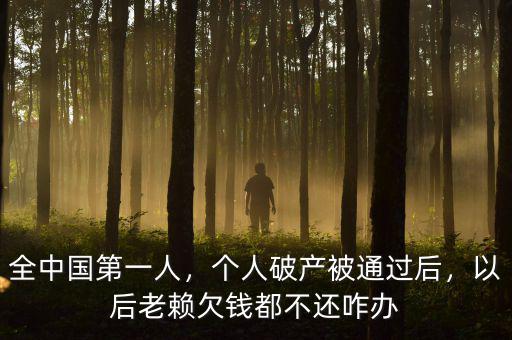 全中國(guó)第一人，個(gè)人破產(chǎn)被通過(guò)后，以后老賴欠錢(qián)都不還咋辦