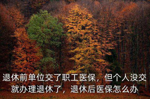 退休前單位交了職工醫(yī)保，但個(gè)人沒交就辦理退休了，退休后醫(yī)保怎么辦