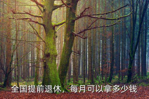 全國提前退休，每月可以拿多少錢
