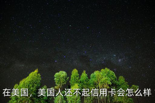 在美國(guó)，美國(guó)人還不起信用卡會(huì)怎么樣