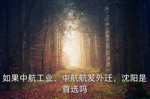 如果中航工業(yè)、中航航發(fā)外遷，沈陽是首選嗎