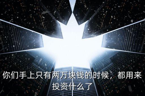 你們手上只有兩萬塊錢的時候，都用來投資什么了
