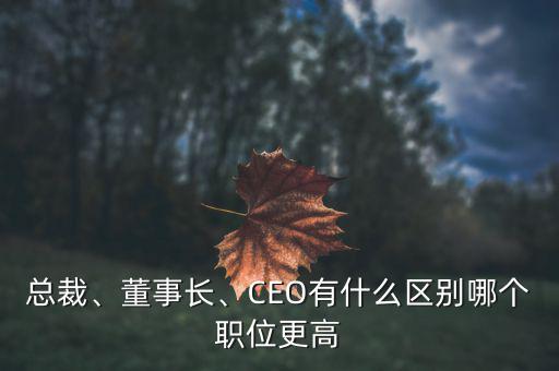總裁、董事長、CEO有什么區(qū)別哪個(gè)職位更高