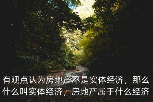 有觀點(diǎn)認(rèn)為房地產(chǎn)不是實(shí)體經(jīng)濟(jì)，那么什么叫實(shí)體經(jīng)濟(jì)，房地產(chǎn)屬于什么經(jīng)濟(jì)