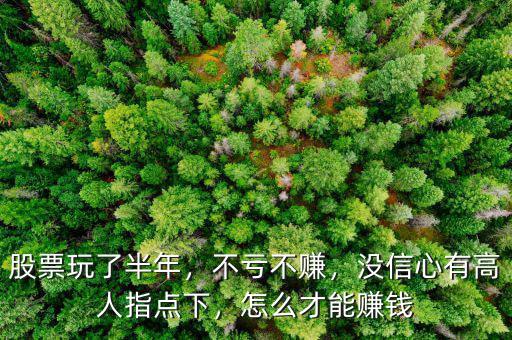 股票玩了半年，不虧不賺，沒信心有高人指點下，怎么才能賺錢