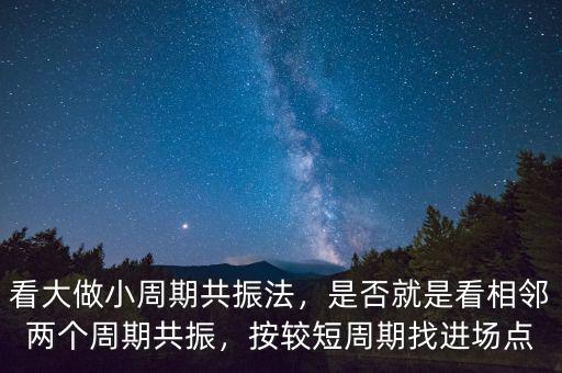 看大做小周期共振法，是否就是看相鄰兩個(gè)周期共振，按較短周期找進(jìn)場(chǎng)點(diǎn)