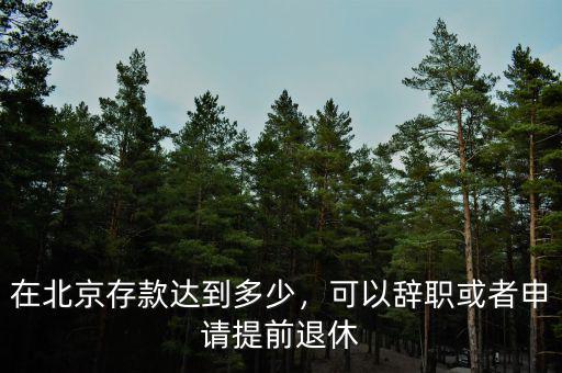 在北京存款達(dá)到多少，可以辭職或者申請(qǐng)?zhí)崆巴诵? class=