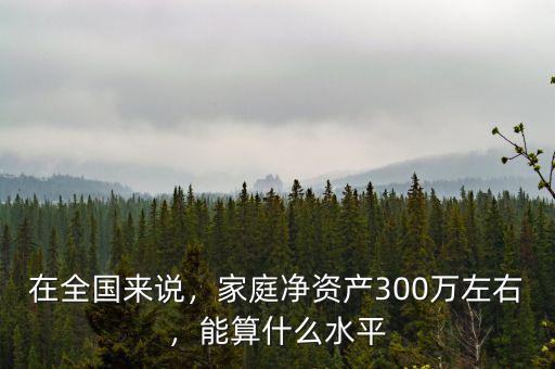 在全國(guó)來(lái)說(shuō)，家庭凈資產(chǎn)300萬(wàn)左右，能算什么水平