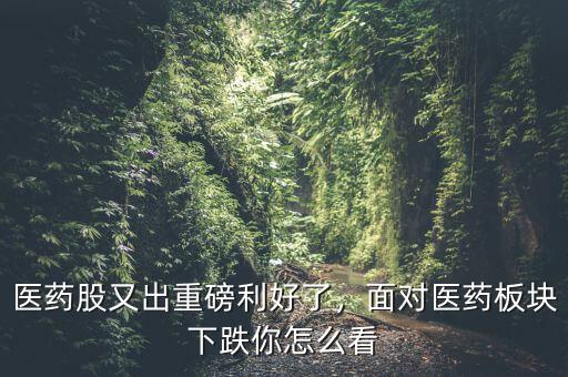 醫(yī)藥股又出重磅利好了，面對醫(yī)藥板塊下跌你怎么看