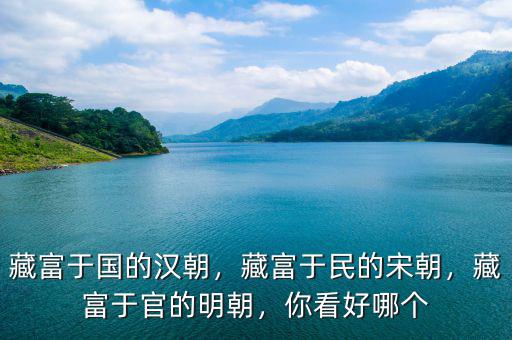 藏富于國的漢朝，藏富于民的宋朝，藏富于官的明朝，你看好哪個