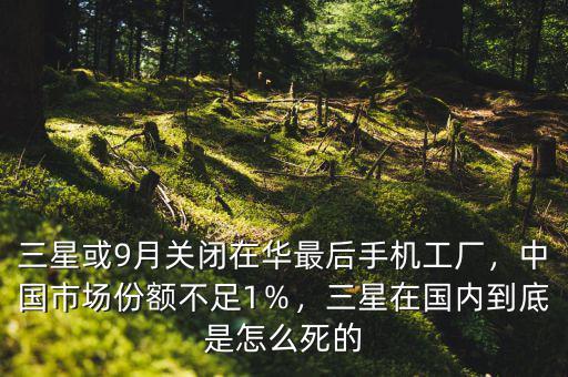 三星或9月關(guān)閉在華最后手機(jī)工廠，中國(guó)市場(chǎng)份額不足1％，三星在國(guó)內(nèi)到底是怎么死的