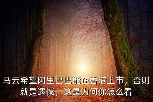 馬云希望阿里巴巴能在香港上市，否則就是遺憾，這是為何你怎么看