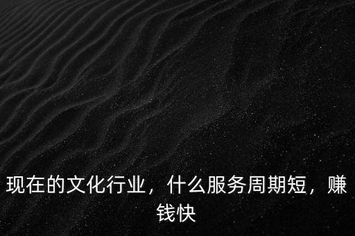 現(xiàn)在的文化行業(yè)，什么服務(wù)周期短，賺錢快
