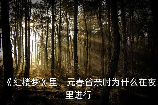 《紅樓夢》里，元春省親時(shí)為什么在夜里進(jìn)行