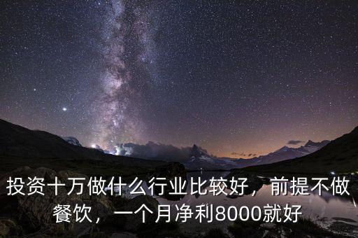 投資十萬做什么行業(yè)比較好，前提不做餐飲，一個(gè)月凈利8000就好
