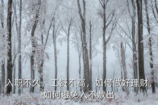 入職不久，工資不高，如何做好理財，如何避免入不敷出