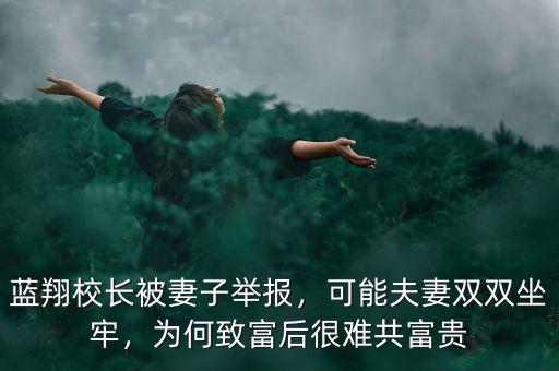 藍(lán)翔校長(zhǎng)被妻子舉報(bào)，可能夫妻雙雙坐牢，為何致富后很難共富貴