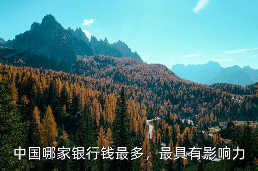 中國哪家銀行錢最多，最具有影響力