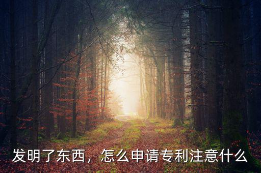 發(fā)明了東西，怎么申請專利注意什么